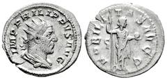 Roman Imperial Philip I. Antoninianus. 244-249 AD. Rome. (Ric-IV 8). (Seaby-98). Anv.: IMP PHILIPPVS AVG. Radiate, draped and cuirassed bust to right, seen from behind. Rev.: NOBILITAS AVGG. Nobilitas