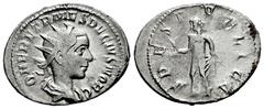 Roman Imperial Herennius Etruscus. Antoninianus. 250-251 AD. Rome. (Ric-RIC IV 149 (Decius)). (Seaby-38). Anv.: Q HER ETR MES DECIVS NOB C. Radiate and draped bust to right. Rev.: SPES PVBLICA. Spes a