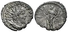 Roman Imperial Postumus. Antoninianus. 263 AD. Trier. (Ric-V 2.58 Lugdunum). (Rsc-39a). Anv.: IMP C POSTVMVS P F AVG. Radiate, draped and cuirassed bust to right. Rev.: FELICITAS AVG. Felicitas standi