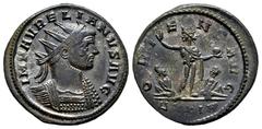 Roman Imperial Aurelian. Antoninianus. 274 AD. Rome. (Ric-V 1793). Anv.: IMP AVRELIANVS AVG Radiate and cuirassed bust to right. Rev.: ORIENS AVG. Sol standing front, head to left, raising his right h