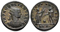 Roman Imperial Aurelian. Antoninianus. 270-275 AD. Serdica. (Ric-2732 Online). Anv.: IMP AVRELIANVS AVG. Radiate and cuirassed bust right. Rev.: RESTITVT ORBIS. Female figure standing right, holding h