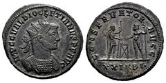 Roman Imperial Diocletian. Antoninianus. 288-293 AD. Siscia. (Ric-V 2,263). Anv.: IMP C C VAL DIOCLETIANVS P F AVG. Badiate, draped and cuirassed bust to right. Rev.: CONSERVATOR AVGG. Diocletian in m