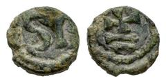 Visigothic Coins Visigothic Coins. Nummus. Century VII AD. Ispali (Sevilla). (Crusafont-Group A, type 1). Anv.: SP. Rev.: Latin cross on double tier. Ae. 0,30 g. Scarce. Choice VF. Est...120,00. Spani