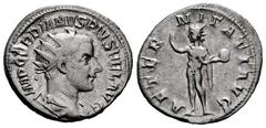 Roman Imperial Gordian III. Antoninianus. 241-243 d.C. Rome. (Ric-IV 83). (Rsc-41). Anv.: IMP GORDIANVS PIVS FEL AVG, radiate, draped and cuirassed bust to right. Rev.: AETERNITATI AVG, Sol standing t
