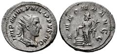 Roman Imperial Philip I. Antoninianus. 244-247 d.C. Rome. (Ric-IV 28c). (Rsc-25). Anv.: IMP M IVL PHILIPPVS AVG, radiate, draped and cuirassed bust to right. Rev.: ANNONA AVGG, Annona standing to left