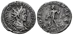 Roman Imperial Diocletian. Antoninianus. 287-288 d.C. Lugdunum. (Ric-V 2.35). Anv.: IMP C C VAL DIOCLETIANVS P F AVG, radiate, draped and cuirassed bust to right. Rev.: IOVI CONSER AVGG, Jupiter stand