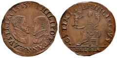 Philip II (1556-1598) Philip II (1556-1598). Jeton. 1571. (Dugn-2538). (Van Loon-I 140). Anv.: 1571 PHILIPO·ET·ANNAE·AVSTRIACIS. Wedding of Philip II and Anne of Austria. Rev.: ·OPTIMIS·PRINCIPIBVS· B