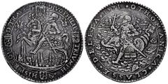 Philip II (1556-1598) NGC - XF 45 | Philip II (1556-1598). Medal. 1571. Used as a Taler. (Van Loon I-140/1). (Vq-13669). Anv.: DIVO . PHIL . TRIVMPH HISP . RECI . D TRAIECT. Philip II on horseback on 