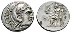 Greek Coins Pamphylia. Perge. Tetradrachm. CY 24 = 198/7 BC. In the name and types of Alexander III of Macedon. (Price-2938). (DCA-314). Anv.: Head of Herakles to right, wearing lion skin headdress. R