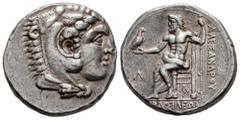 Greek Coins Kingdom of Macedon. Temp. Alexander III – Philip III. Tetradrachm. 324/3-320 BC. Arados. In the name and types of Alexander III. (Price-3320). (Duyrat-Group IV, Series 5). Anv.: Head of He