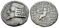 Greek Coins Kingdom of Parthia. Phraates IV. Tetradrachm. Aptemistios SE 285 = April 27 BC. Seleukeia on the Tigris. (Sellwood-55.4 (Tiridates)). (Shore-309 (Tiridates)). Anv.: Diademed and draped bus