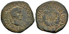 Celtiberian Coins Turiaso. Augustus period. Unit. 27 BC - 14 AD. Tarazona (Zaragoza). (Abh-2439). (Acip-3284a). Anv.: IMP. AVGVSTVS. PATER.PATRIAE. around laureate head of Augustus right. Rev.: II. VI