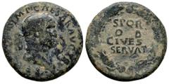 Roman Imperial Galba. Dupondius. June-August 68 AD. Rome. (Ric-417). (Bmcre-137). (C-304). Anv.: SE(R GALBA) IMP CAES AVG TR P, laureate and draped bust to right. Rev.: SPQR OB CIVES SERVAT in three l