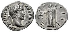 Roman Imperial Antoninus Pius. Denarius. 146 AD. Rome. (Ric-127). (Rsc-228). Anv.: ANTONINVS AVG PIVS P P. Laureate head to right. Rev.: COS IIII. Aequitas standing facing, head to left, holding scale