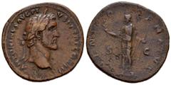 Roman Imperial Antoninus Pius. Sestertius. 140-141 AD. Rome. (Ric-III 605). (Bmcre-1241). (C-400). Anv.: ANTONINVS AVG PIVS P P TR P COS III, laureate head to right. Rev.: GENIO SENATVS, the Genius of