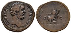 Roman Imperial Clodius Albinus. Sestertius. 193-195 AD. Rome. (Ric-IV 62). (C-7). Anv.: D CLOD SEPT ALBIN CAES, bare head right. Rev.: CONCORDIA, Concordia seated left, holding patera and double cornu