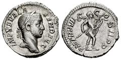 Roman Imperial Severus Alexander. Denarius. 229 AD. Rome. (Ric-IV 93). (Rsc-366). Anv.: IMP SEV ALEXAND AVG, laureate bust to right. Rev.: P M TR P VIII COS III P P, Mars advancing to right holding sp