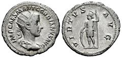 Roman Imperial Gordian III. Antoninianus. 240 AD. Rome. (Ric-IV 39). (Rsc-383). Anv.: IMP CAES M ANT GORDIANVS AVG, radiate, draped and cuirassed bust to right. Rev.: VIRTVS AVG, Virtus standing facin
