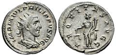 Roman Imperial Philip I. Antoninianus. 244-247 AD. Rome. (Ric-IV 27b). (Rsc-9). Anv.: IMP M IVL PHILIPPVS AVG, radiate, draped and cuirassed bust to right. Rev.: AEQVITAS AVGG, Aequitas standing facin
