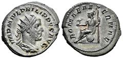 Roman Imperial Philip I. Antoninianus. 244-247 AD. Rome. (Ric-IV 44b). (Rsc-169). Anv.: IMP M IVL PHILIPPVS AVG, radiate, draped and cuirassed bust to right. Rev.: ROMAE AETERNAE, Roma seated to left,