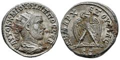 Roman Imperial Philip I. Seleucis and Pieria. Tetrachalkon. 244-249 AD. Antioch. (Prieur-318). (McAlee-887). Anv.: AYTOK K M IOYΛ ΦΙΛΙΠΠΟC CЄB. Radiate, draped and cuirassed bust to right. Rev.: ΔΗΜΑΡ