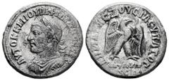 Roman Imperial Philip I. Seleucis and Pieria. Tetradrachm. 249 AD. Antioch. (Prieur-479). Anv.: AVTOK K M IOVΛI ΦIΛIΠΠOC CЄB, laureate, cuirassed bust of Philip left. Rev.: ΔHMAPX ЄΞOVCIAC VΠATO Δ, ea