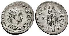 Roman Imperial Philip II. Antoninianus. 244-246 AD. Rome. (Ric-IV 218d). (Rsc-48). Anv.: M IVL PHILIPPVS CAES, Radiate, draped and cuirassed bust to right. Rev.: PRINCIPI IVVENT, Prince standing to le