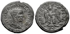 Roman Imperial Trajan Decius. Tetradrachm. 249-251 AD. Antioch. (Ric-1616). (Prieur-507). Anv.: ΑΥΤΟΚ Κ ΓΑΙ ΜЄ ΚΥΙΝ ΔЄΚΚΙΟC CЄΒ. Laureate, draped and cuirassed bust of Trajan Decius to right. Rev.: ΔΗ