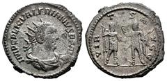Roman Imperial Valerian I. Antoninianus. 255-256 AD. Samosata. (Ric-V. 1 293). (Rsc-276). Anv.: IMP C P LIC VALERIANVS P F AVG, radiate, draped and cuirassed bust to right. Rev.: VIRTVS AVGG, the two 