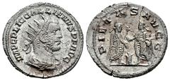 Roman Imperial Gallienus. Antoninianus. 256-260 AD. Samosata. (Ric-V 1 447). (Mir-1684m). (Rsc-792b). Anv.: IMP C P LIC GALLIENVS P F AVG, radiate, draped and cuirassed bust to right. Rev.: PIETAS AVG