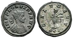 Roman Imperial Probus. Antoninianus. 280 AD. Siscia. (Ric-748). (C-572). Anv.: IMP PROBVS P F AVG Radiate and cuirassed bust of Probus to right. Rev.: SALVS AVG. Salus standing right, feeding snake ho