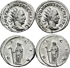 Large Lots Trajan Decius. Antoninianus. 249-251 AD. Rome. (Ric-IV 12b var.). (Rsc-16 var.). Anv.: IMP C M Q TRAIANVS DECIVS AVG, radiate and cuirassed bust to right. Rev.: DACIA, Dacia standing to lef