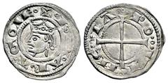 Medieval Coins County of Provenza. Jaime I (1213-1276). Denier. Arles. (Cru-174). Anv.: Bust left. Around legend: ✠ REX • ARA ◦ GONE. Rev.: Cross that breaks the legend:⋯ PO ⋯ VI ⋯ NC ⋯ IA. Bi. 0,81 g