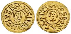 Visigothic Coins Chindasvinto (642-653). Tremissis. Córdoba. (Cnv-409). (R. Pliego-539a). Anv.: + D·NCINDSVINTHVSP+. Rev.: + CORDOBAPATR·CIA. Au. 1,43 g. A good sample. Light scratches in the margin. 