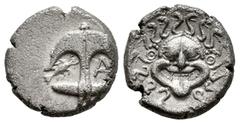 Greek Coins Thrace. Apollonia Pontika. Drachm. 5th-4th century BC. (SNG BM Black Sea-153/6). (Sng Cop-454). (Tesorillo-Tracia 3, Plate Coin). Anv.: Upright anchor; crayfish to left, A to right. Rev.: 
