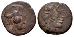 Celtiberian Coins Carisa. Half unit. 50 BC. Bornos (Cádiz). (Abh-448). (Tesorillo-Carissa 99, Plate Coin). Anv.: Laureate male head right. Rev.: Horseman right, holding round shield and spear, inverte