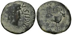 Celtiberian Coins Kelse-Celsa. Augustus period. Unit. 27 BC - 14 AD. Velilla de Ebro (Zaragoza). (Abh-804). (Acip-1501 var.). (Tesorillo-Celsa 8, Plate Coin). Anv.: (COL). V. I. CELSA. (II. VIR). Head