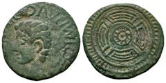 Celtiberian Coins Luco Augusti. Augustus period. Unit. 27BC - 14 AD. Lugo. (Abh-1703). (Acip-3302). (Tesorillo-Augusto 19, Plate Coin). Anv.: IMP. AVG. DIVI. F around bare head of Augustus left, caduc