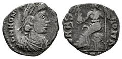 Roman Imperial Vandals period. Pseudo-Imperial. Siliqua. 433-439 AD. Africa. In name of Honorius. (Ric-X 3801). (Bmc-Vandals p.2, 6-9 Gaiseric). (Tesorillo-Vándalos 2, Plate Coin). Anv.: D N HONO ... 