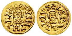 Visigothic Coins Suinthila (621-631). Tremissis. Ispali (Sevilla). (Cnv-289). (R. Pliego-381a). Anv.: +SVINTHILARE. Rev.: +ISPALIPIVS. Au. 1,47 g. Nice specimen. Some luster. XF. Est...750,00. Spanish