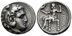 Greek Coins Seleukid Kingdom. Seleukos I Nikator. Tetradrachm. 311-300 BC. Babylon. In the name and types of Alexander III of Macedon. (SC-82.4a). (Price-3751). (Müller-735). Anv.: Head of Herakles to