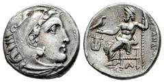 Greek Coins Kingdom of Macedon. Philip III Arrhidaios. Drachm. 323-319 BC. Kolophon. Struck under Menander or Kleitos. In the name and types of Alexander III. (Price-1769). (Müller-241). Anv.: Head of