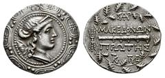 Greek Coins Macedon under Roman Rule. Tetradrachm. 167-149 BC. Amphipolis. (Sng Cop-1315). (Bmc-7). (Tesorillo-Macedonia 28, Plate Coin). Anv.: Diademed and draped bust of Artemis to right, bow and qu