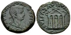 Celtiberian Coins Emerita Augusta. Time of Tiberius. Unit. 14-36 AD. Mérida (Badajoz). (Abh-1062). (Acip-3414a). (RPC-I 48). Anv.: TI. CAESAR. AVG. PONT. MAX. IMP. Laureate head of Tiberius right. Rev