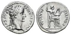 Roman Imperial Tiberius. Denarius. 14-37 AD. Lugdunum. (Ric-30). (Bmcre-48). (Rsc-16a). Anv.: TI CAESAR DIVI AVG F AVGVSTVS. Laureate head to right. Rev.: PONTIF MAXIM, Livia, as Pax, seated to right 