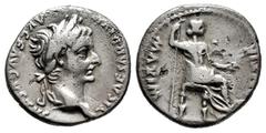 Roman Imperial Tiberius. Denarius. 36-37 AD. Lugdunum. (Ric-I 30). (Bmcre-48). (Rsc-16a). Anv.: TI CAESAR DIVI AVG F AVGVSTVS, laureate head to right. Rev.: (PON)TIF MAXIM, Livia, as Pax, seated to ri