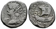 Roman Imperial Nero. Tetradrachm. RY 13 = 66/7 AD. Alexandria. (RPC-I 5296). (Dattari (Savio)-264). (Emmett-121). Anv.: (NEPΩ KΛAV KAIΣ) ΣEB ΓEP AV, radiate bust to left, wearing aegis; L IΓ (date) be
