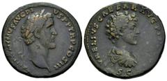 Roman Imperial Antoninus Pius and Marcus Aurelius. Sestertius. 141-143 AD. Rome. (Ric-1212). (Banti-9). Anv.: ANTONIVS AVG PIVS P P TR P COS III, laureate head of Antoninus Pius right. Rev.: AVRELIVS 