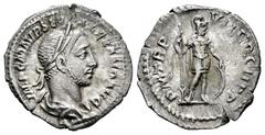 Roman Imperial Severus Alexander. Denarius. 228 AD. Rome. (Ric-74). (Bmc-159). (C-336). Anv.: IMP C M AVR SEV ALEXAND AVG. Laureate and draped head to right. Rev.: P M TR P VII COS II P P. Mars standi