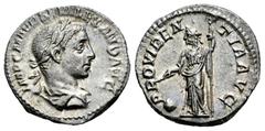Roman Imperial Severus Alexander. Denarius. 223 AD. Rome. (Ric-IV 173). (Bmcre-138/40). (Rsc-498). Anv.: IMP C M AVR SEV ALEXAND AVG, laureate and draped bust to right. Rev.: PROVIDENTIA AVG, Providen